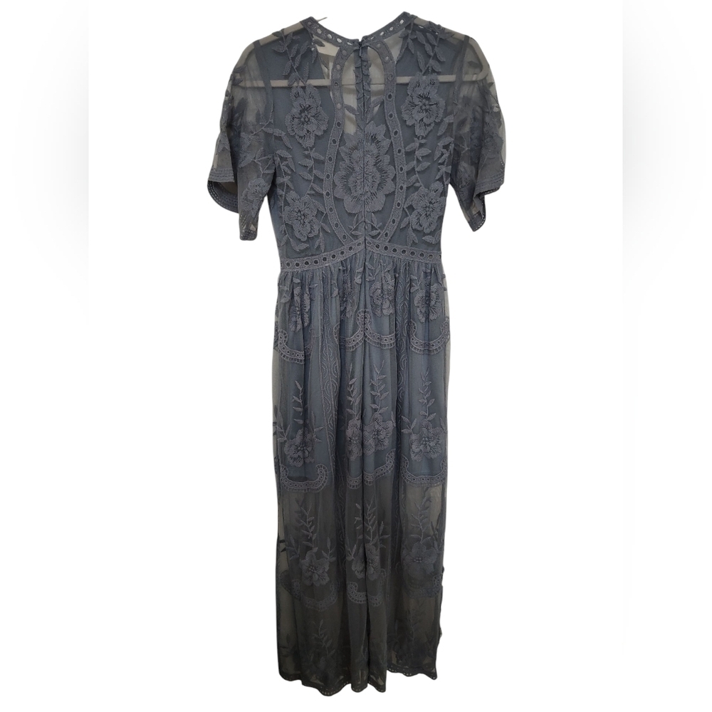 Altar'd State Blue Small Lace Midi Dress - Picture 3 of 4